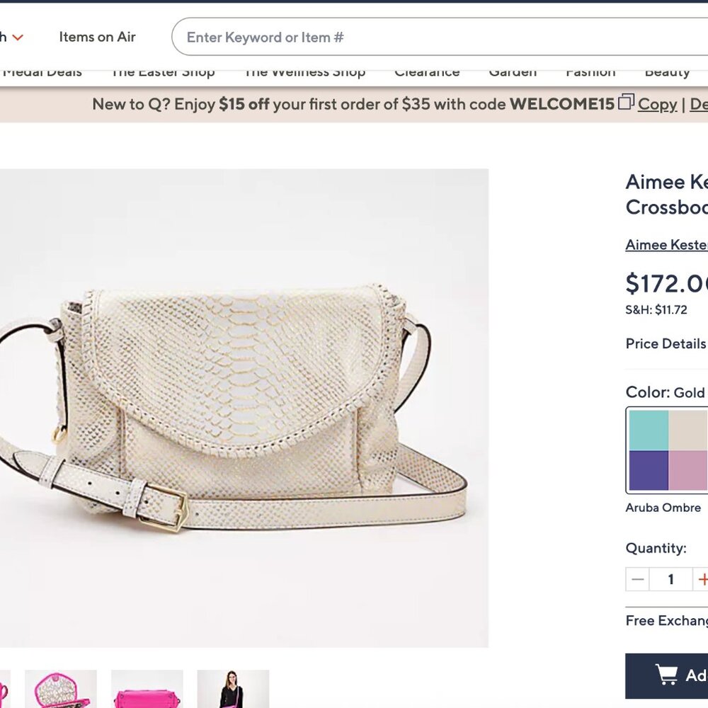 New - Aimee Kestenberg Pebble real Leather Crossbody